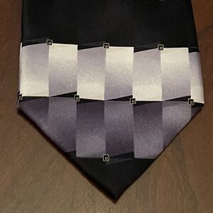 Vintage Croft & Barrow Black Hand Made Silk Men’s Neck Tie Made In China Long